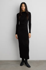 RUCHED WAIST MAXI JERSEY DRESS
