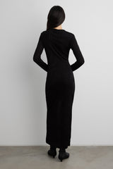 RUCHED WAIST MAXI JERSEY DRESS