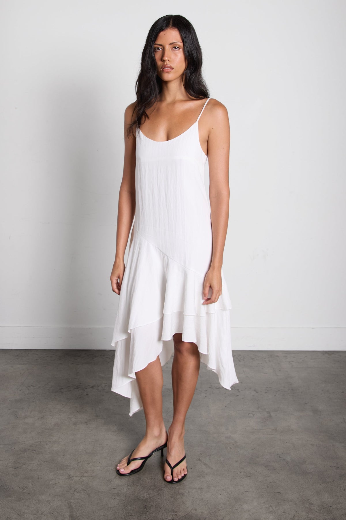 TIERED RUFFLE CAMI DRESS