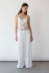 MACRAME DRESS WITH LONG TASSEL OVERLAY DETAIL