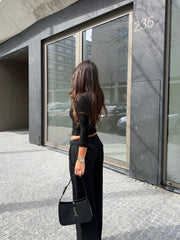 Carolyn Low-Waisted Pants in Black