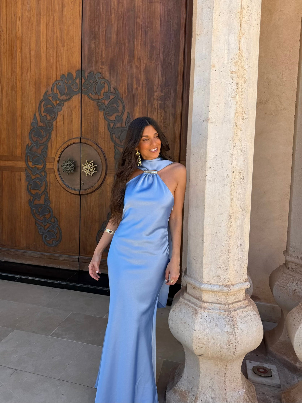 Safira Dress in Sky Blue