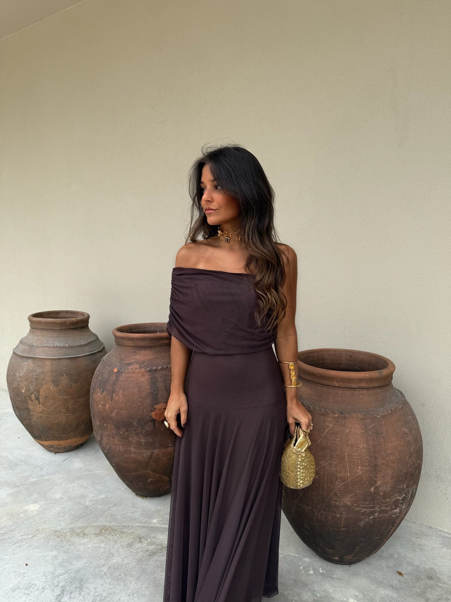 Toledo Dress in Brown - Shipping from 04/05 to 08/05