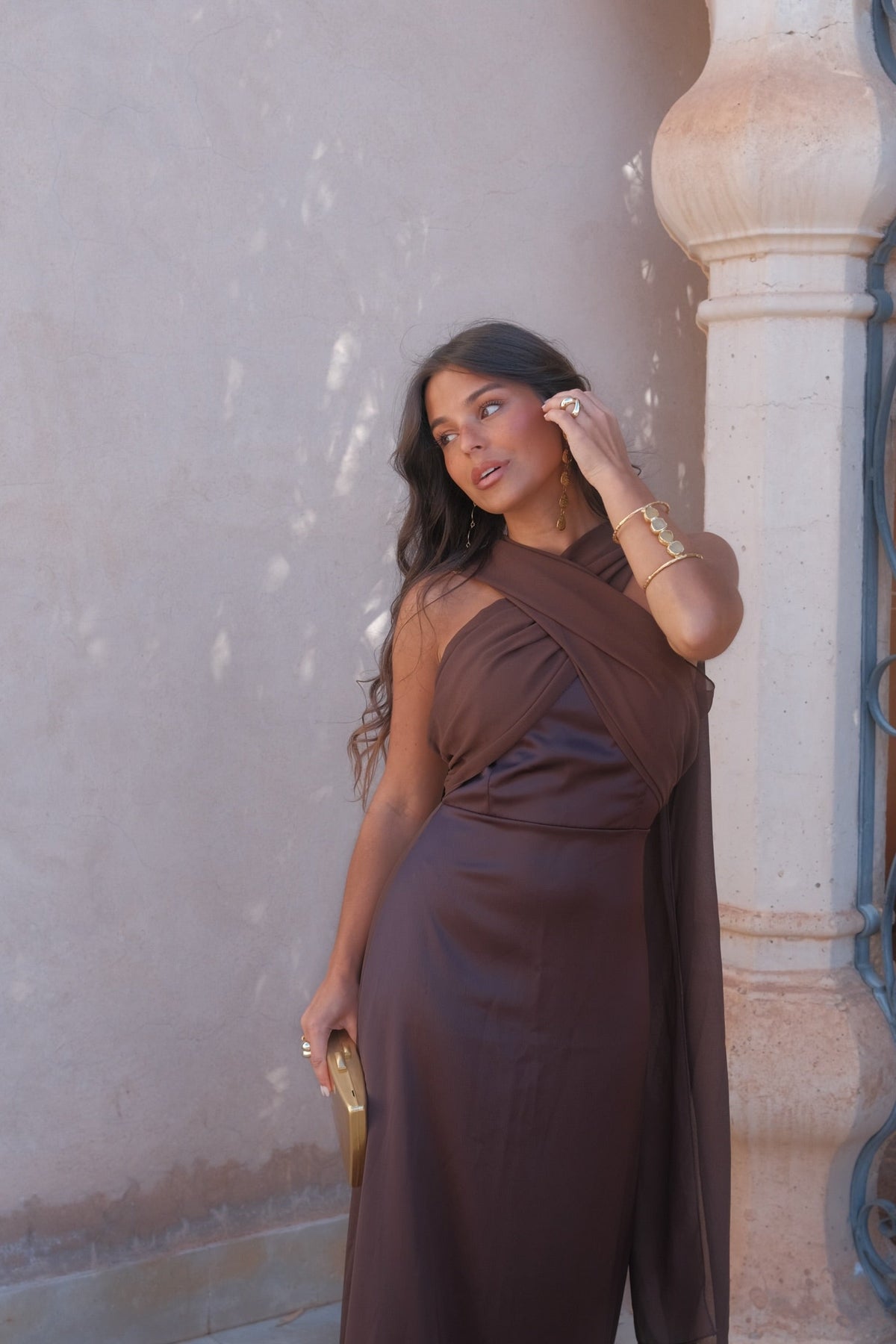 Triana Dress in Brown