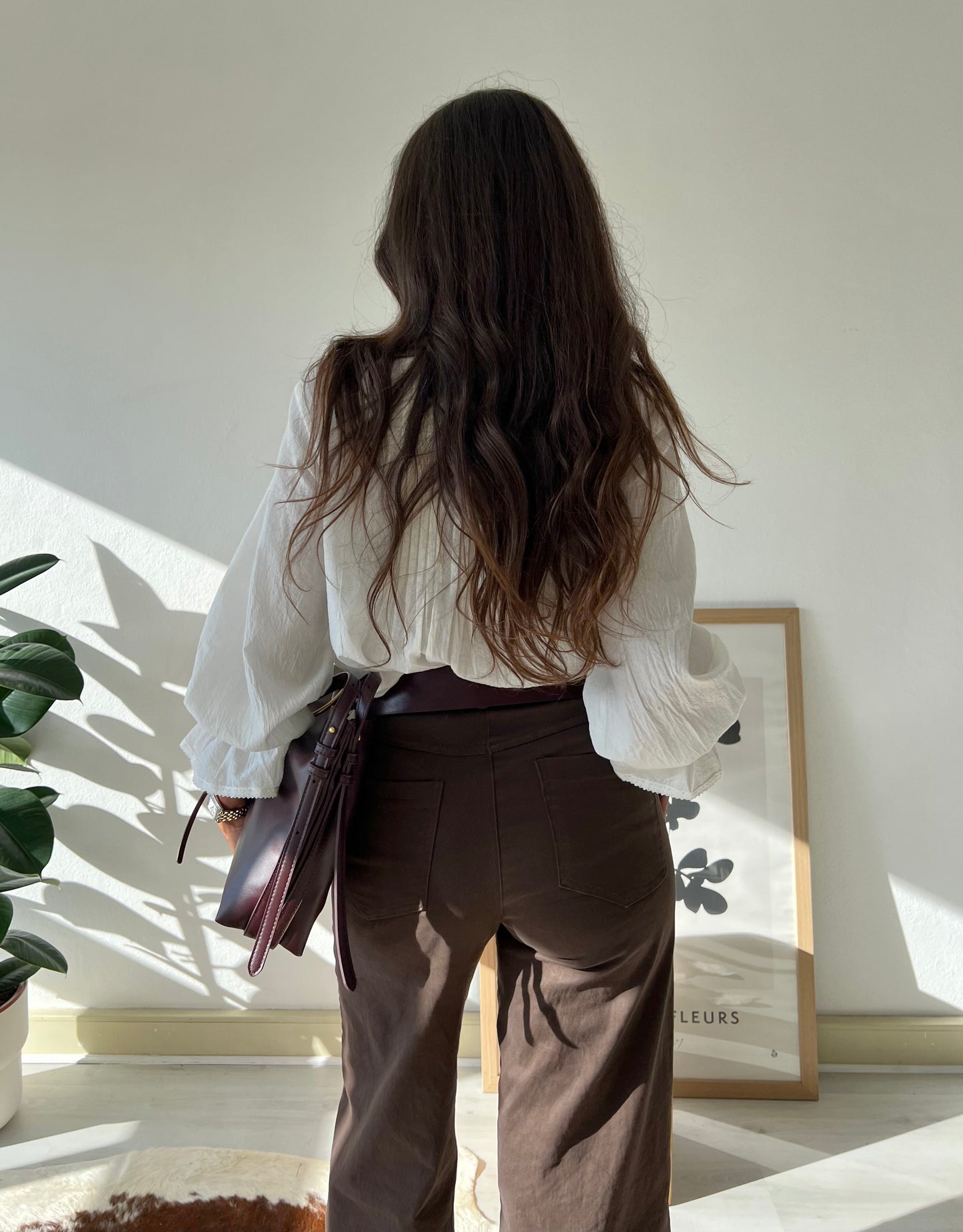 Brown Studded Wide Pants