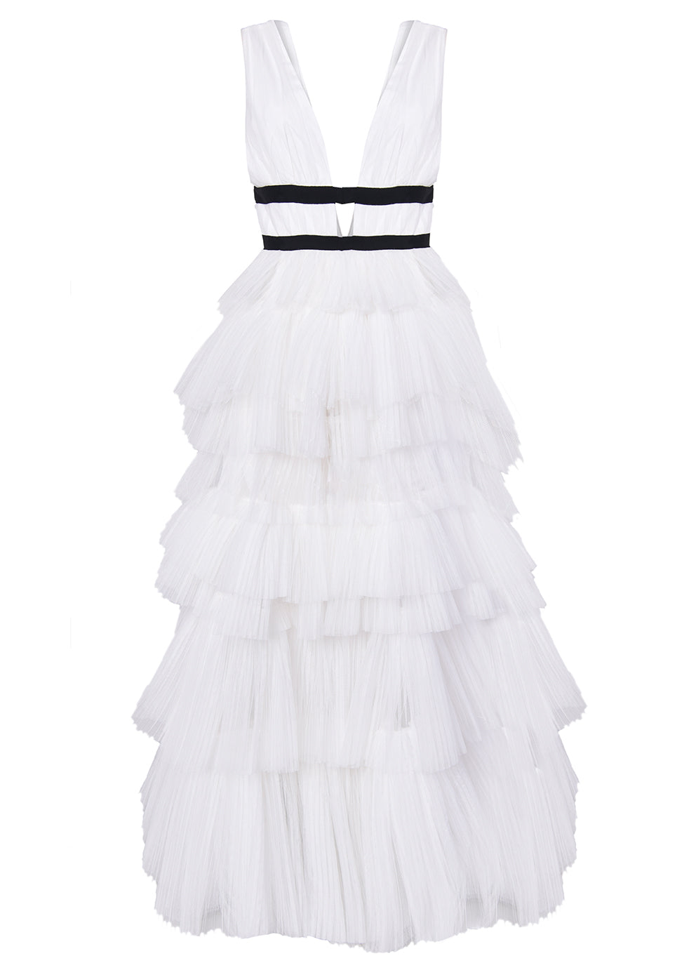 True Decadence Eliza White Tulle Maxi Dress