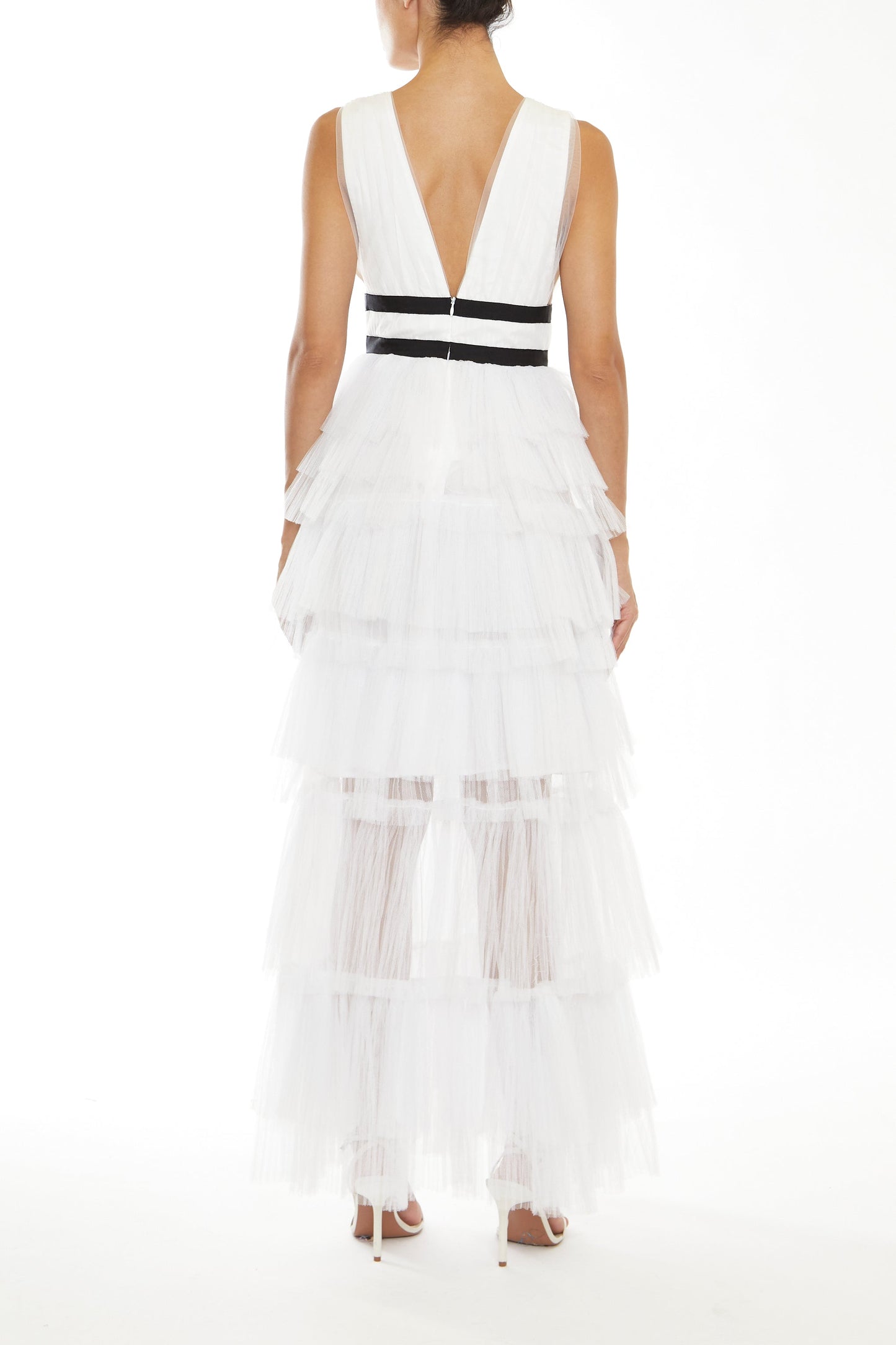 True Decadence Eliza White Tulle Maxi Dress