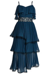 True Decadence Petrol Blue Waterfall Midi Dress