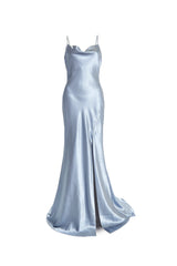 true Decadence Pippa Steel Blue Bridesmaid Cowl-Neck Slip Dress