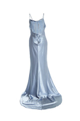 true Decadence Pippa Steel Blue Bridesmaid Cowl-Neck Slip Dress