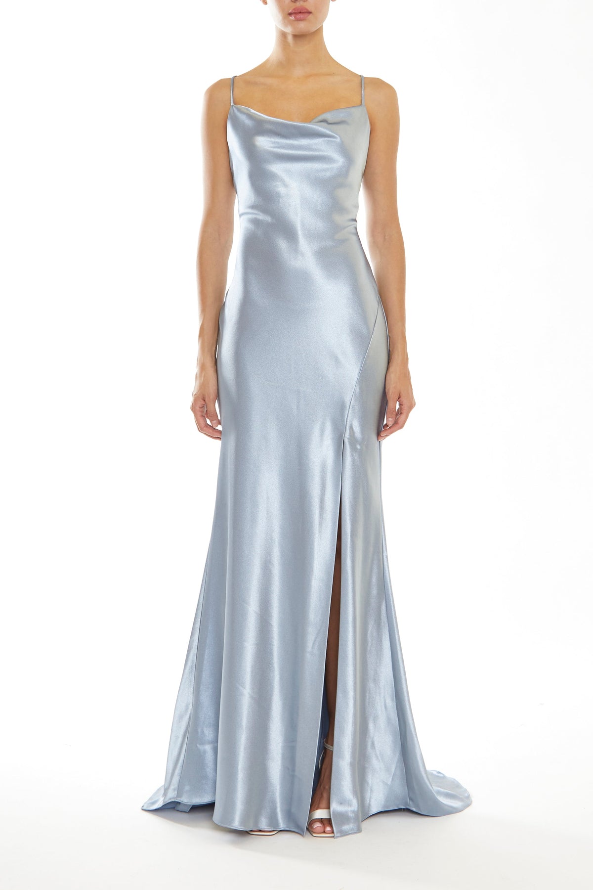 true Decadence Pippa Steel Blue Bridesmaid Cowl-Neck Slip Dress