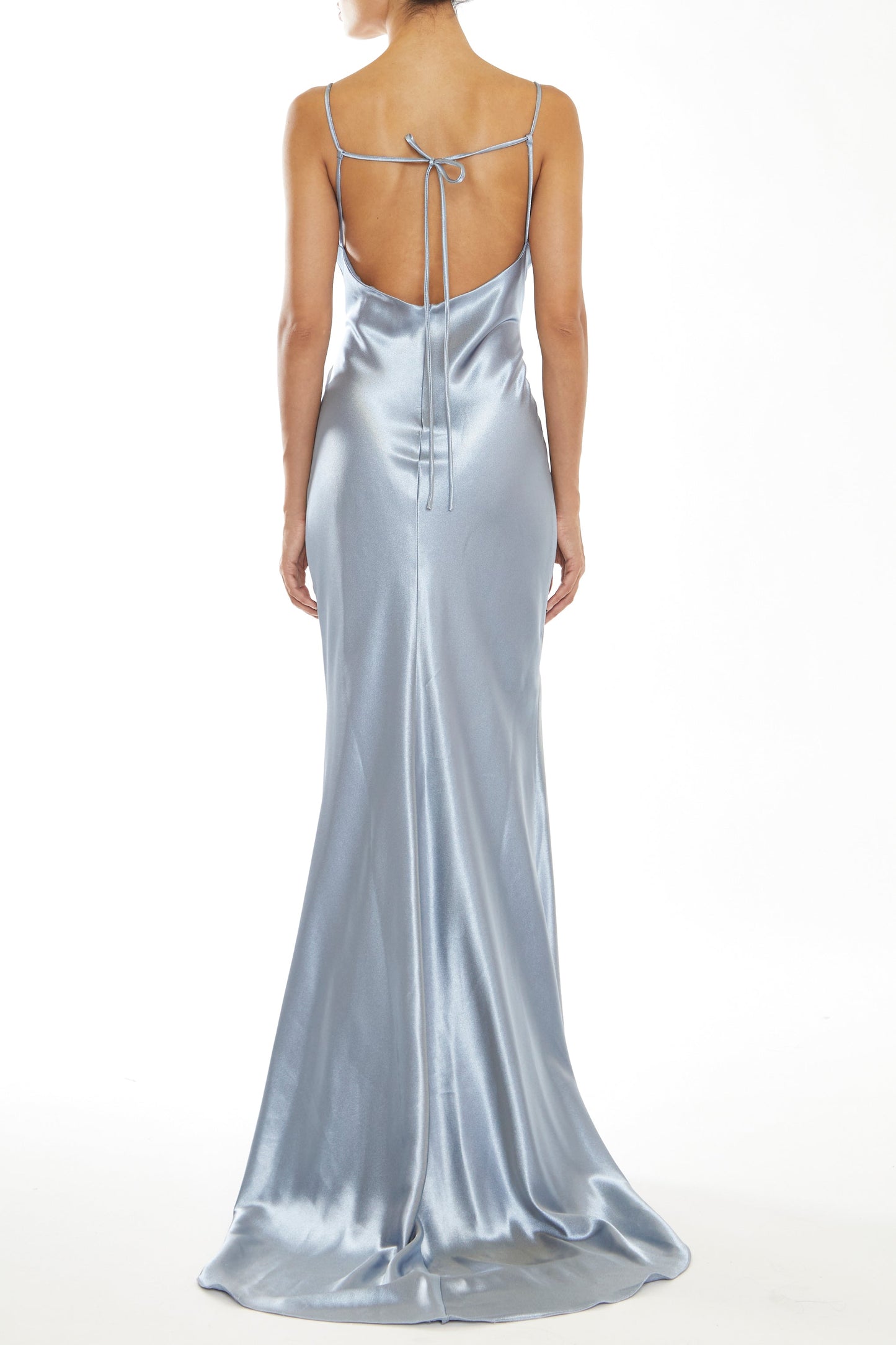 true Decadence Pippa Steel Blue Bridesmaid Cowl-Neck Slip Dress