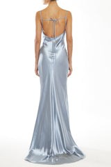 true Decadence Pippa Steel Blue Bridesmaid Cowl-Neck Slip Dress