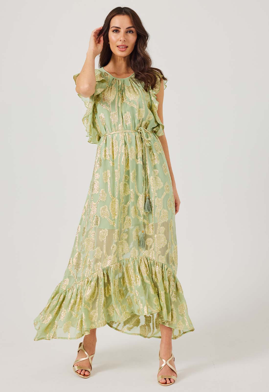 Samantha Jane Sage Hallie Jaquard Dress