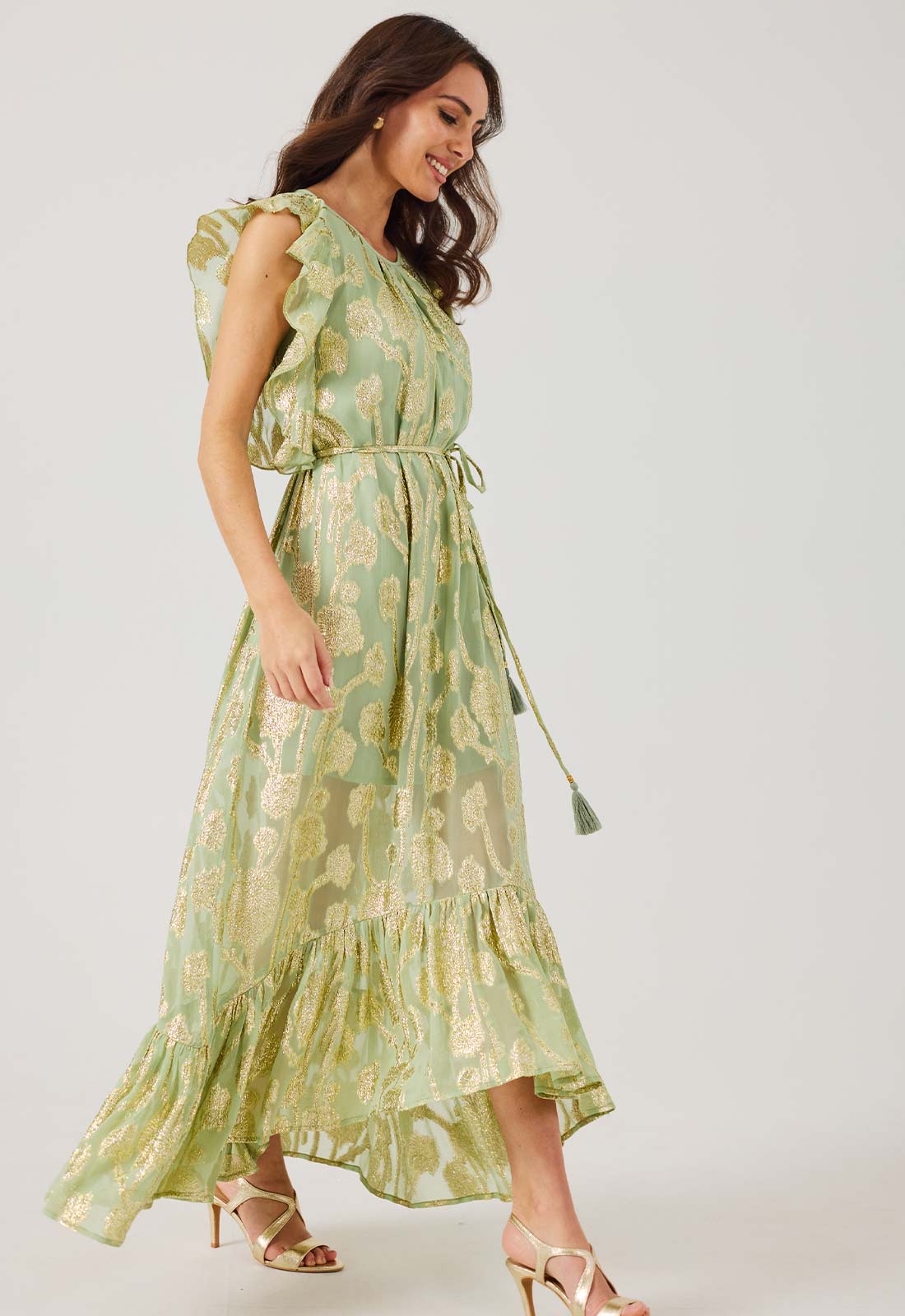 Samantha Jane Sage Hallie Jaquard Dress