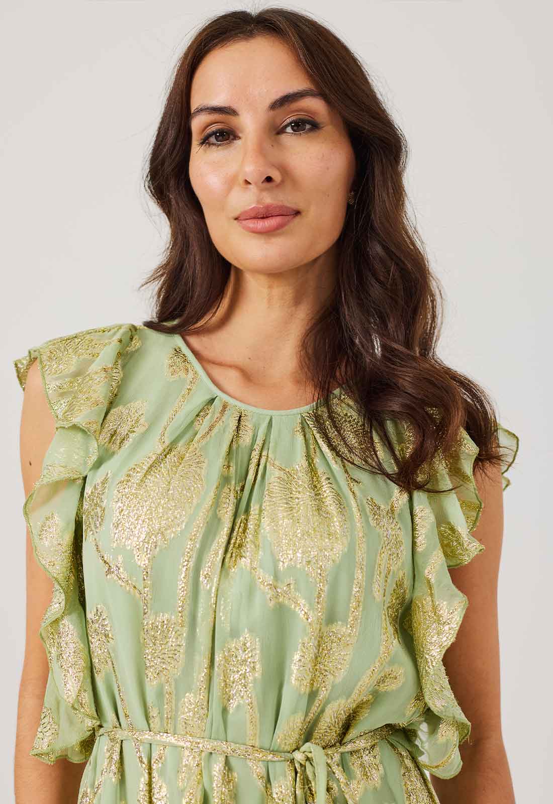 Samantha Jane Sage Hallie Jaquard Dress