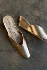 Gold Wedge Mule