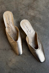 Gold Wedge Mule