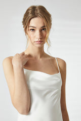 True Decadence White Satin Midi Cowl Nightie