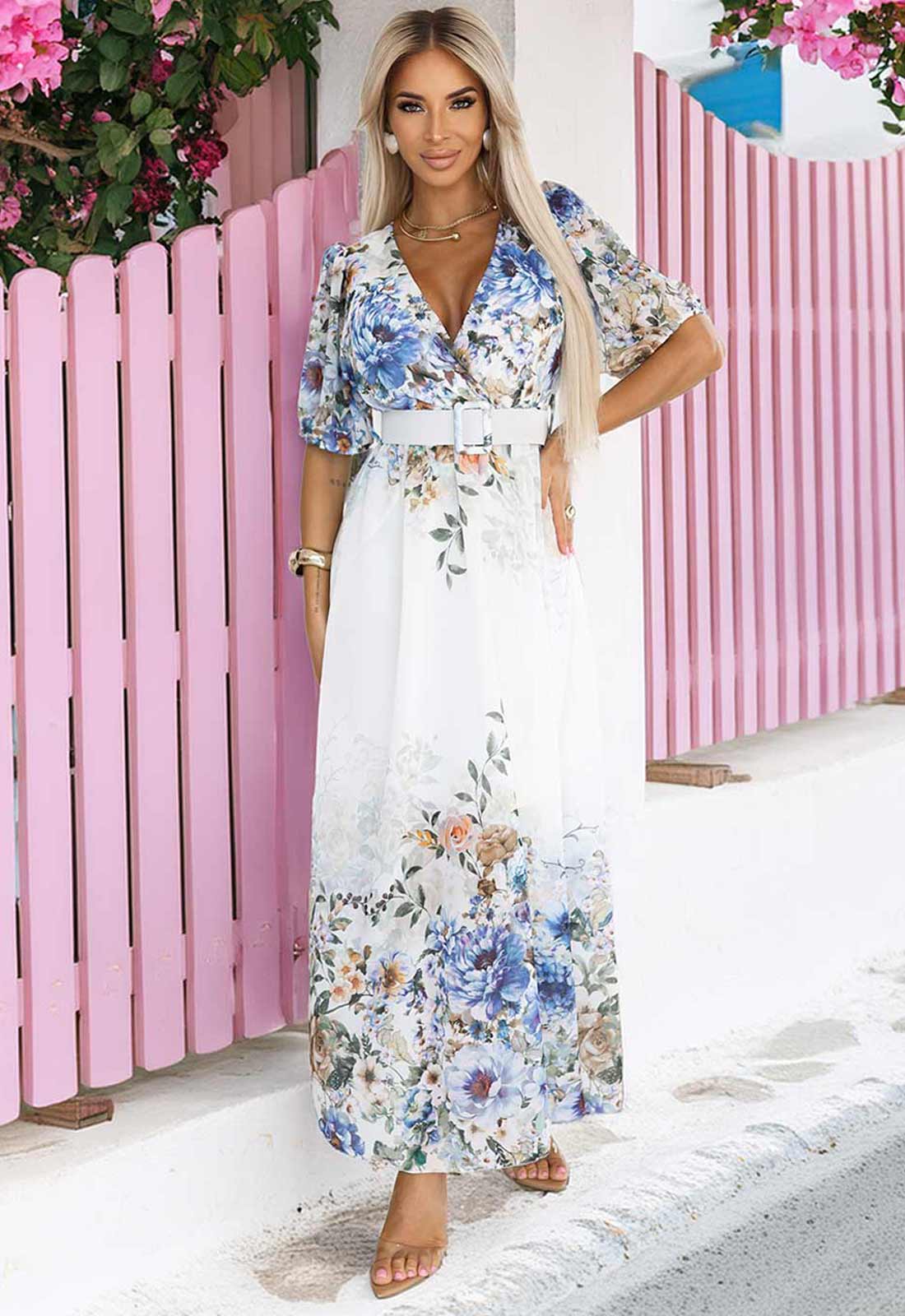 LBD Exclusive Blue Celine Floral Dress