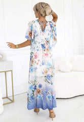 LBD Exclusive Blue Summer Vibes Floral Maxi Dress