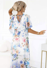 LBD Exclusive Blue Summer Vibes Floral Maxi Dress