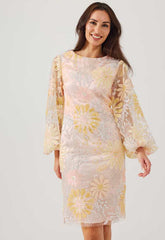 Samantha Jane Blush Lemon Miranda Cocktail Dress