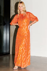 Orange Jacquard Bibi Dress
