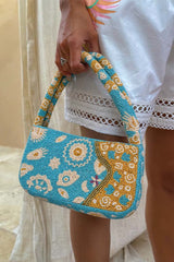 Blue and Yellow Morocco Beaded bag