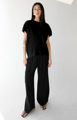 CRINKLED RAYON ELASTIC WAIST
