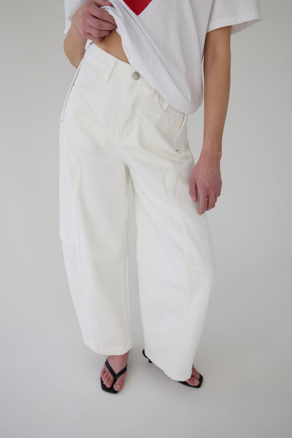 WHITE WORKWEAR BARREL JEAN
