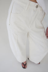 WHITE WORKWEAR BARREL JEAN