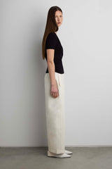 WOVEN TWILL BARREL LEG PANT