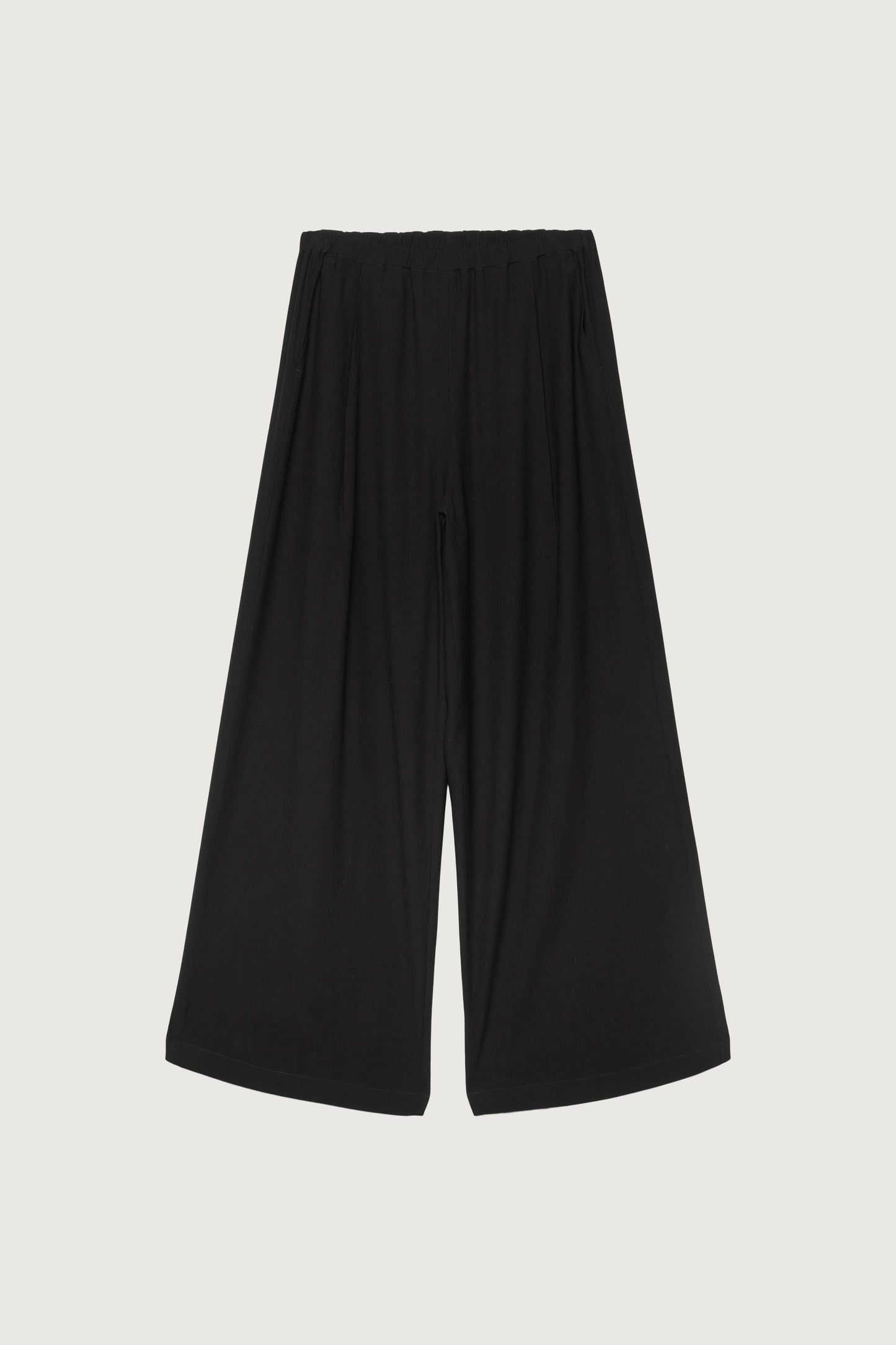 CRINKLED RAYON ELASTIC WAIST PANT