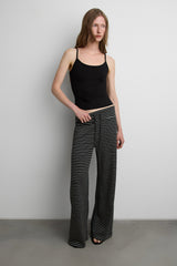 RIBBED KNIT STRIPED FLARE PANT