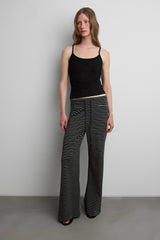 RIBBED KNIT STRIPED FLARE PANT