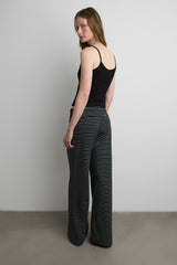 RIBBED KNIT STRIPED FLARE PANT
