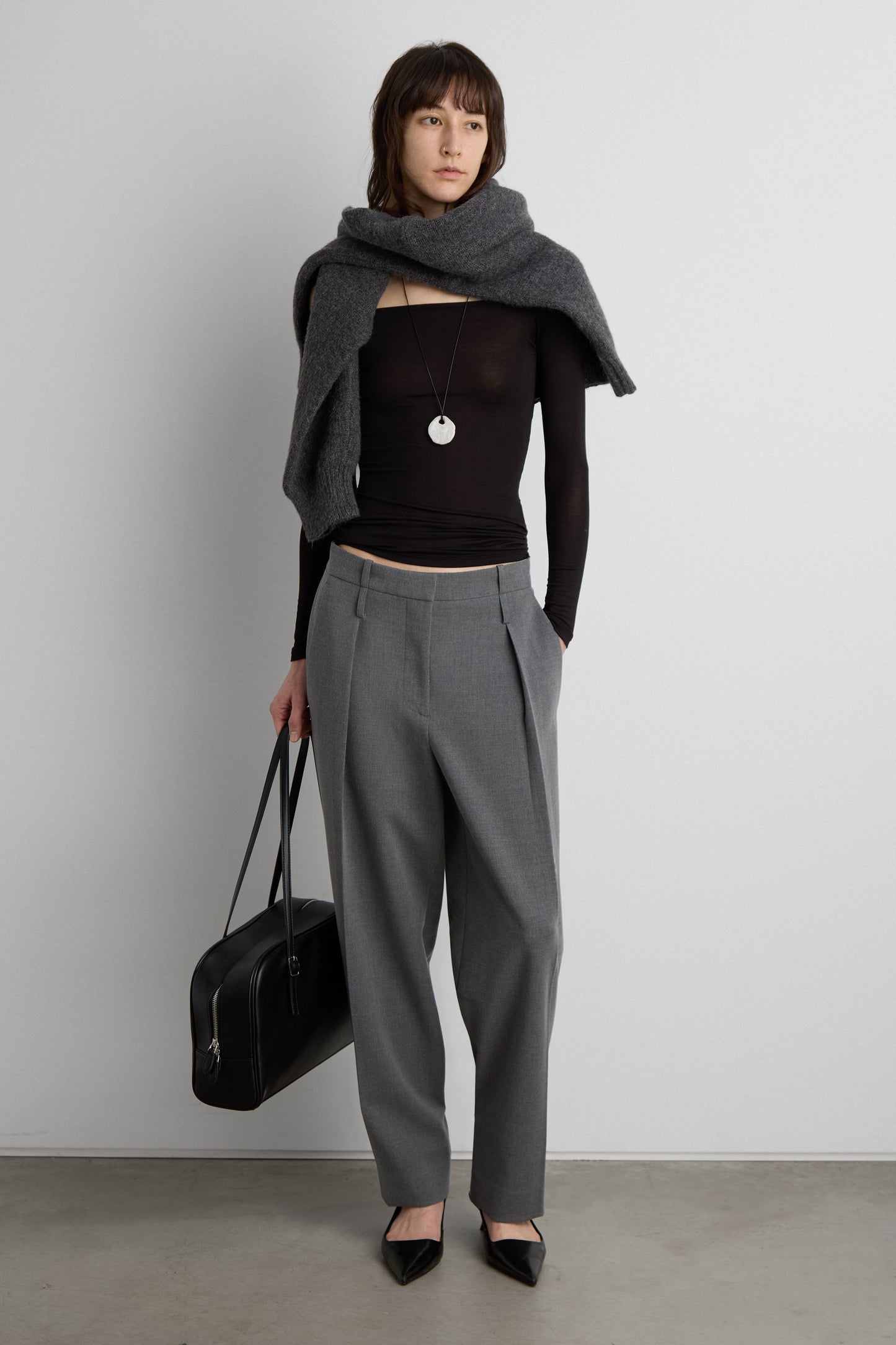 WIDE LEG TROUSER WITH DOUBLE BELT DETAIL