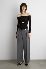 WIDE LEG TROUSER WITH DOUBLE BELT DETAIL