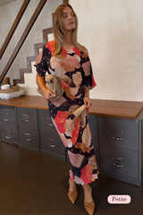 Chocolate Abstract Tilly Dress Petite