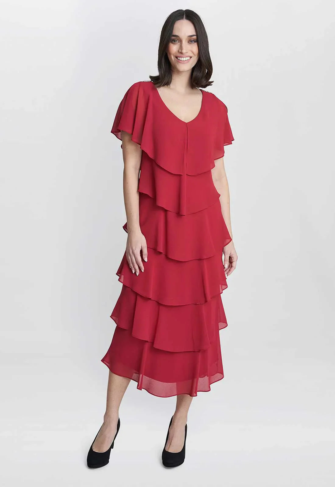 Gina Bacconi Red Rebecca Cocktail Dress