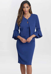 Gina Bacconi Navy Melissa Crepe Dress And Jacket