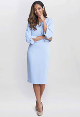Gina Bacconi Nordic Blue Corinne Crepe Dress And Jacket