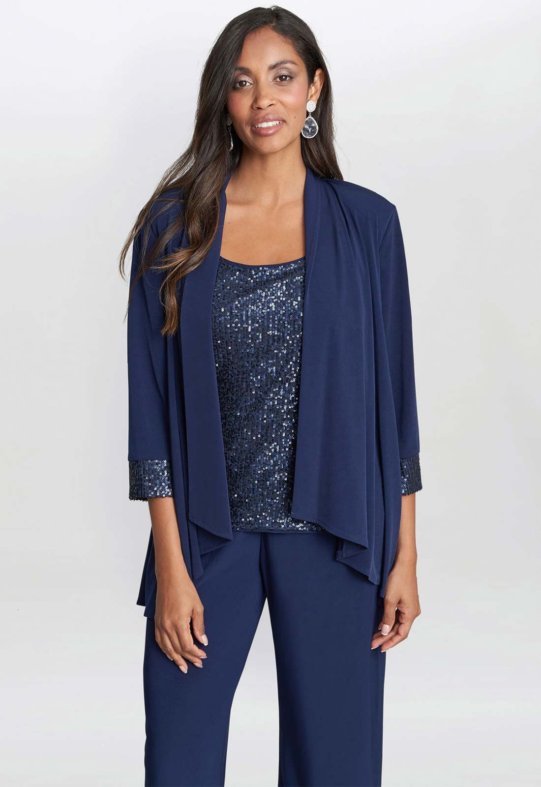 Gina Bacconi Navy Marigot Wedding Guest Top and Jacket Only
