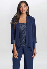 Gina Bacconi Navy Marigot Wedding Guest Top and Jacket Only