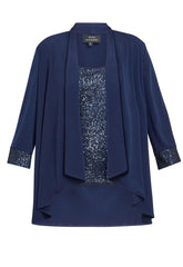 Gina Bacconi Navy Marigot Wedding Guest Top and Jacket Only
