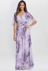 Gina Bacconi Pink Caroline Print Maxi Dress