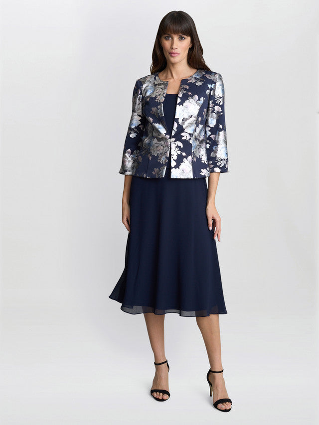 Gina Bacconi Sandra Floral Print Jacquard Jacket And Dress