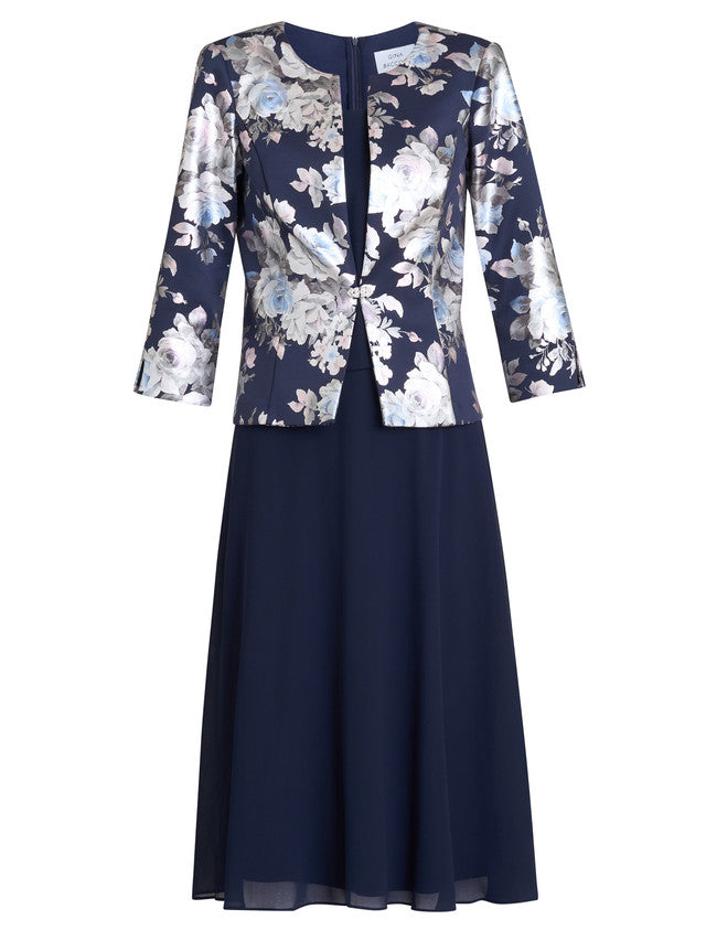 Gina Bacconi Sandra Floral Print Jacquard Jacket And Dress
