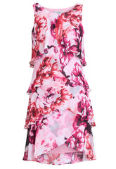 Gina Bacconi Pink Mila Floral Tier Dress